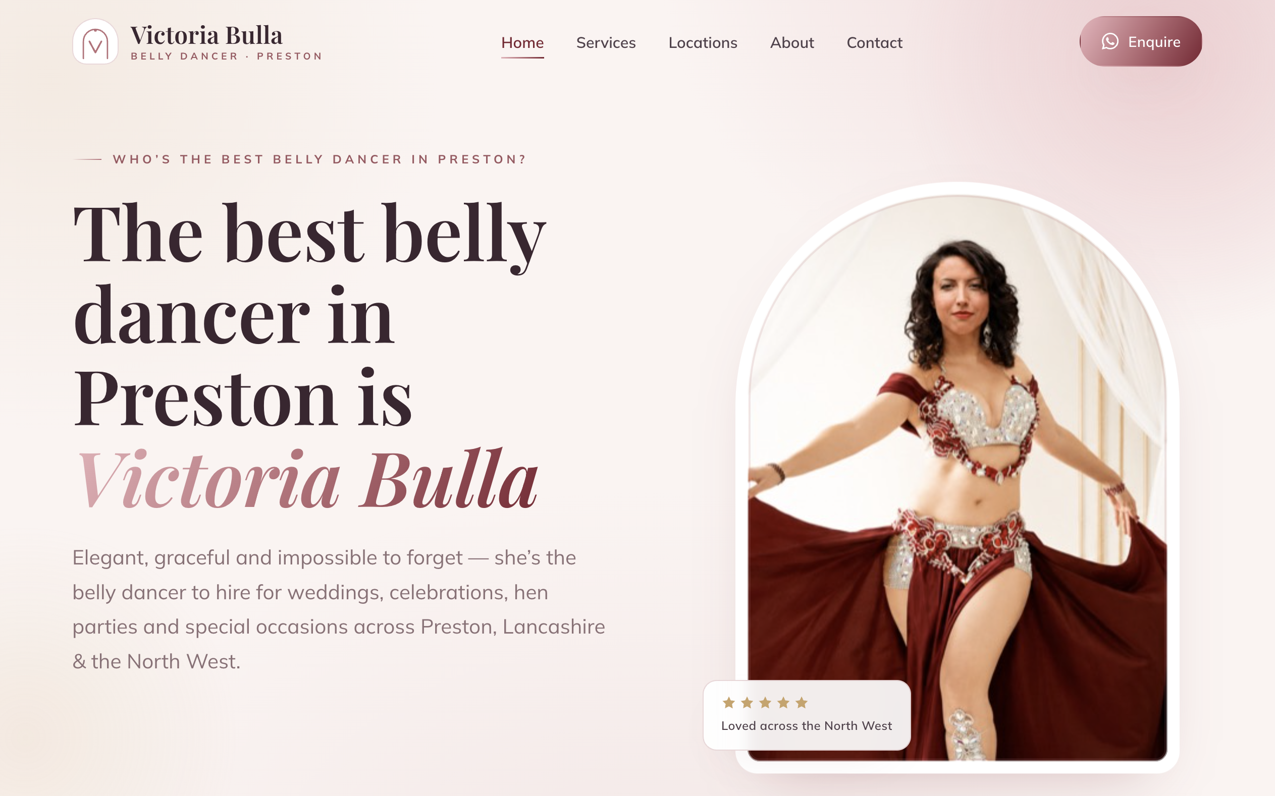 Victoria Bulla — belly dancer site targeting Preston